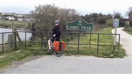 The start of the Camel Trail at Wadebridge, heading towards Bodmin, a detour that we are taking as we have arrived early in Wadebridge, 13.4 miles into the ride